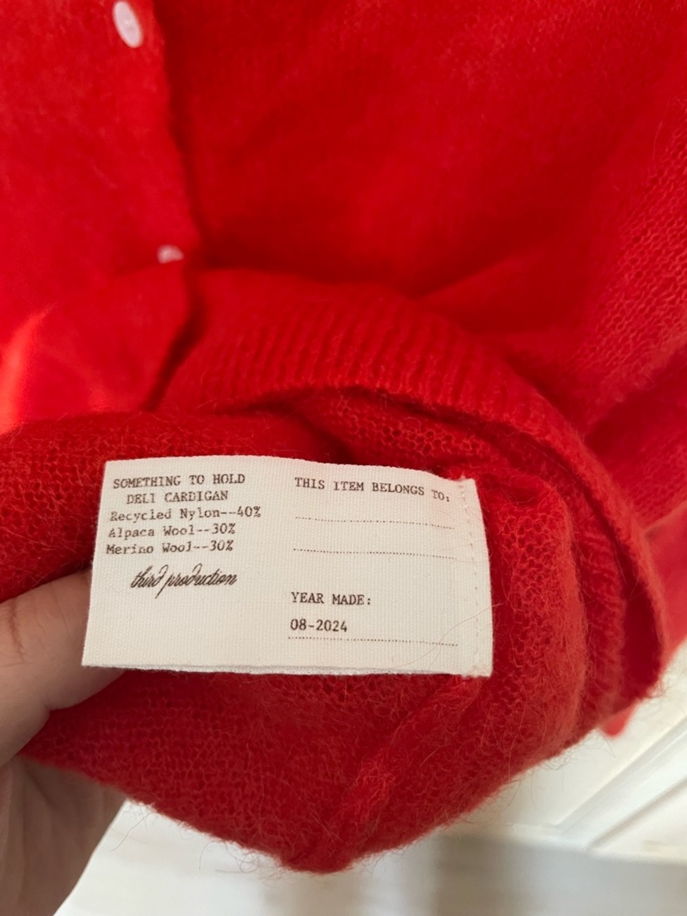 Something to Hold Orangey/Red White Button Deli Cardigan - Picture 5 of 5